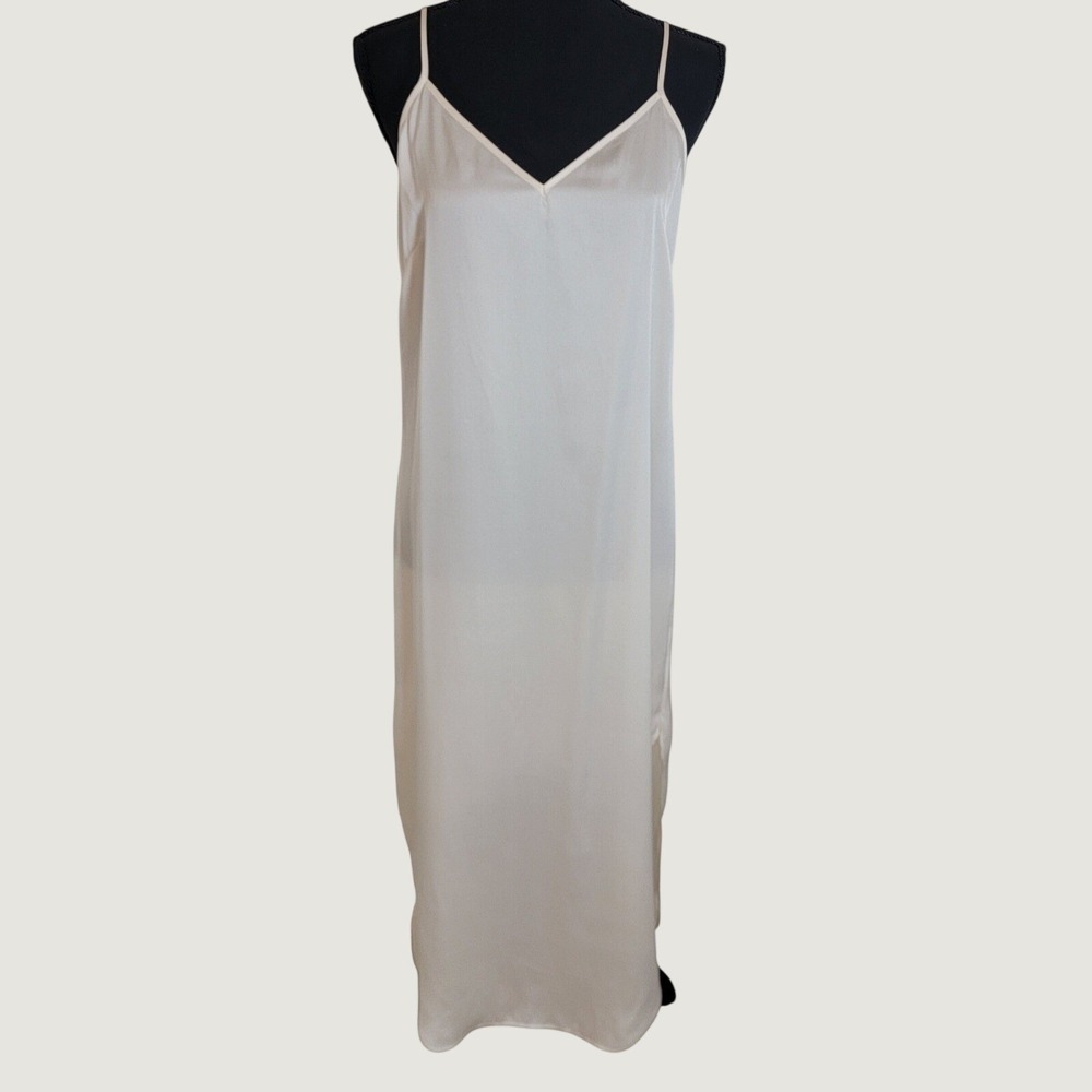 Vince Womens Off White V-Neck Spaghetti Strap Slip Midi Dress V569051056 Size 6